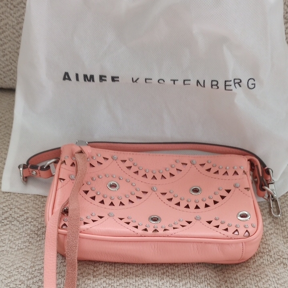 Aimee Kestenberg Handbags - Aimee Kestenberg Coral Studded Clutch Bag